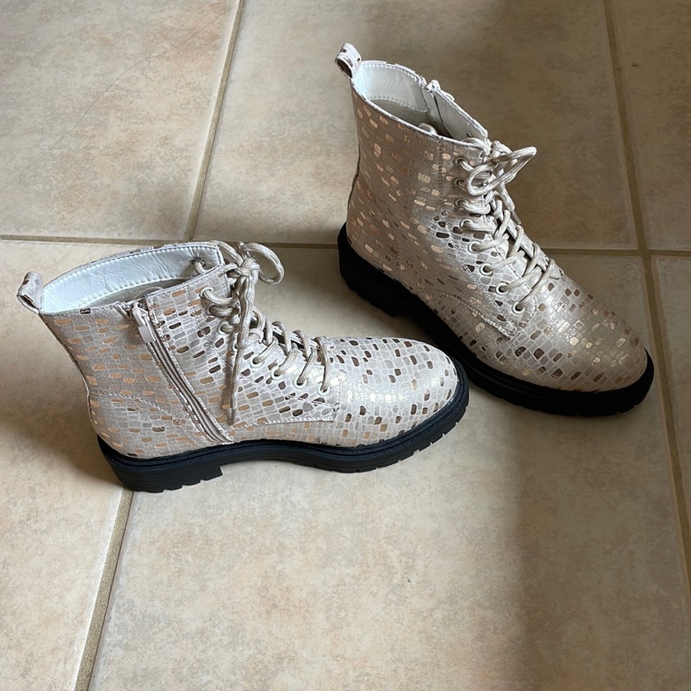 Gold metallic boots